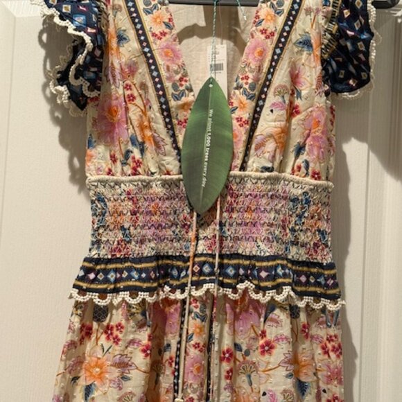 NWT Farm Rio | Cream Superbloom Tapestry Maxi Dress | Floral | Size: XS - Picture 16 of 16